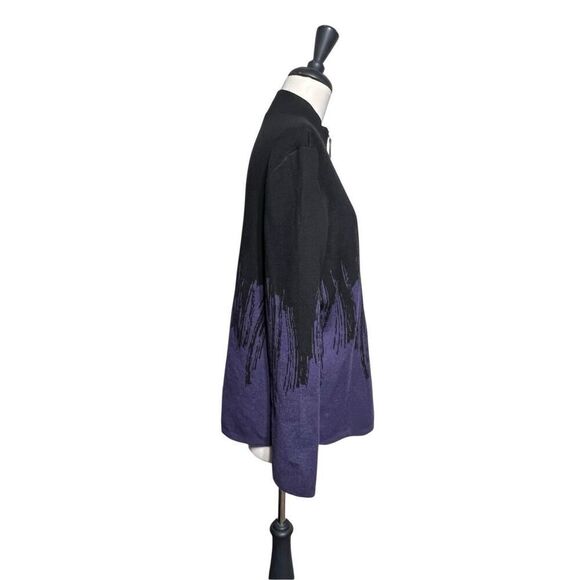 Chico's Zenergy NWT Cashmere Blend Abstract Mock 1/2 Zip Pullover Sweater Dewber - Picture 2 of 5